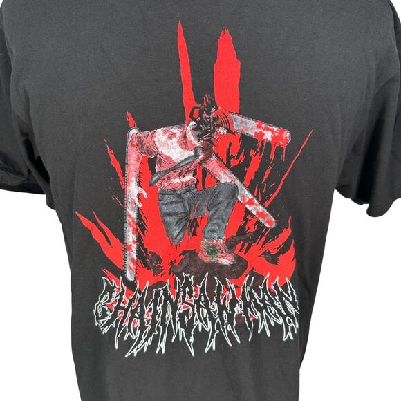 Golden Age Chainsaw Man T-Shirt Men’s Large Black Graphic Print Short Sleeve - Picture 2 of 8